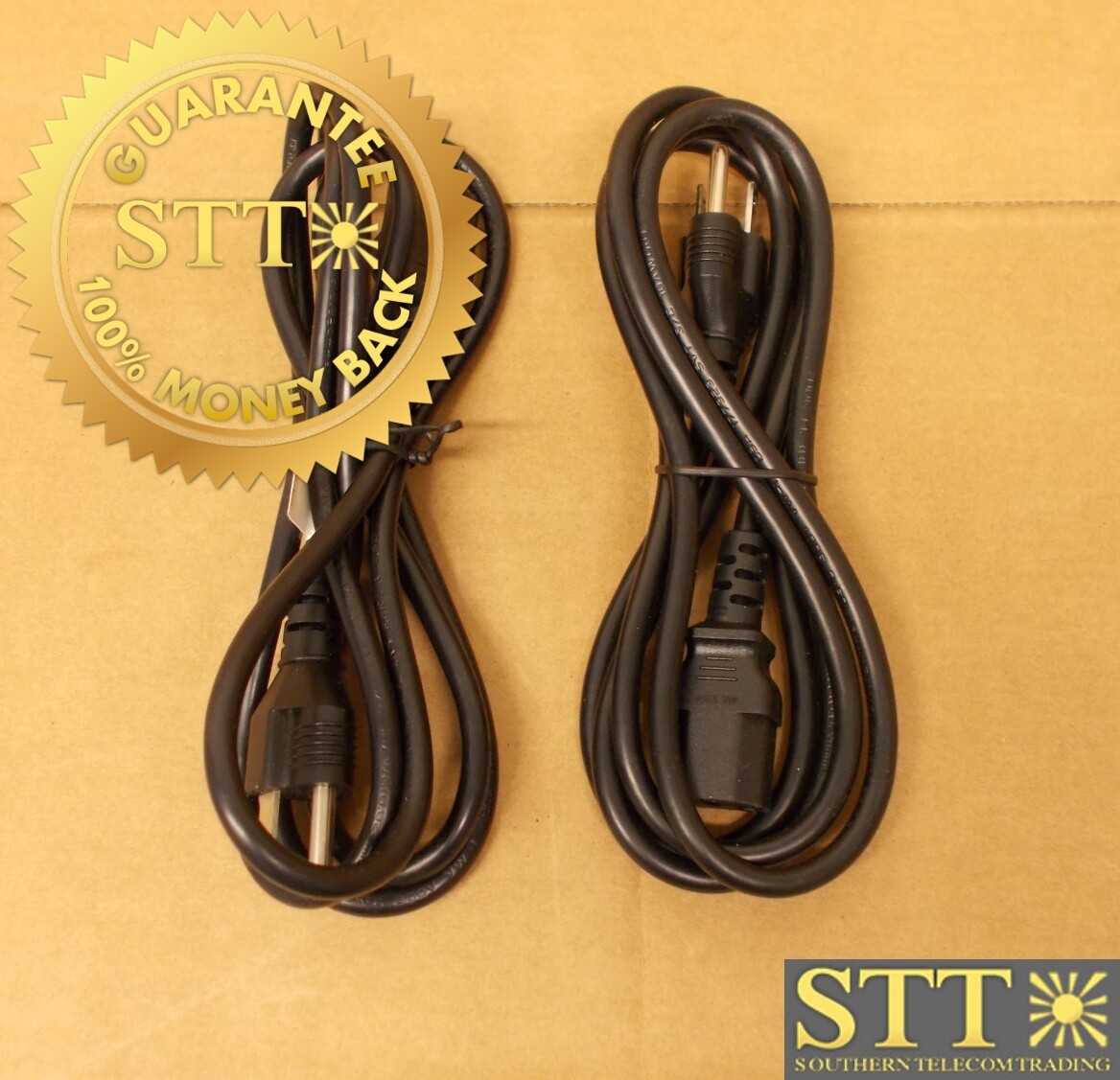 PF51518C1372HS POWERFIG POWER CORD 6FT NEMA 5-15 TO IEC320 C13 10A/125V 18/3 SJT BLACK ( LOT OF 2 ) - NEW - 90 - DAY WARRANTY