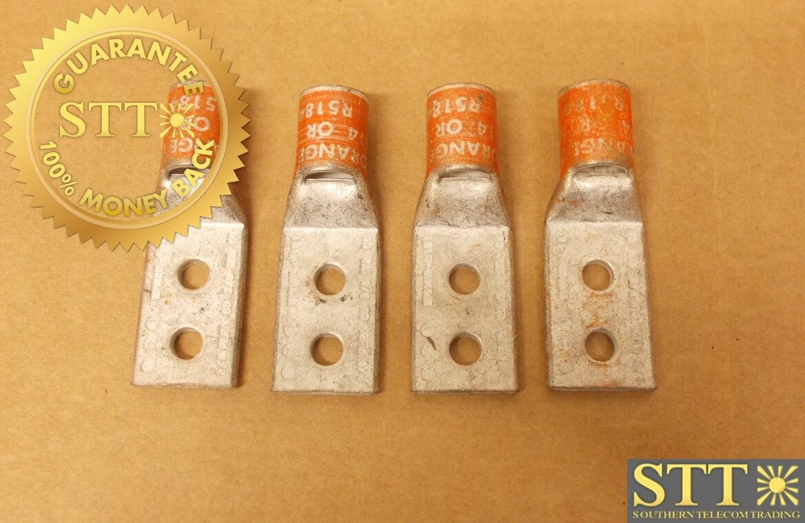 WP91412-L181 LUCENT LUG 2 HOLE 1/4&quot; HOLES 5/8&quot; SPACING SHORT BARREL ORANGE (LOT OF 4) - NEW - 90 - DAY WARRANTY