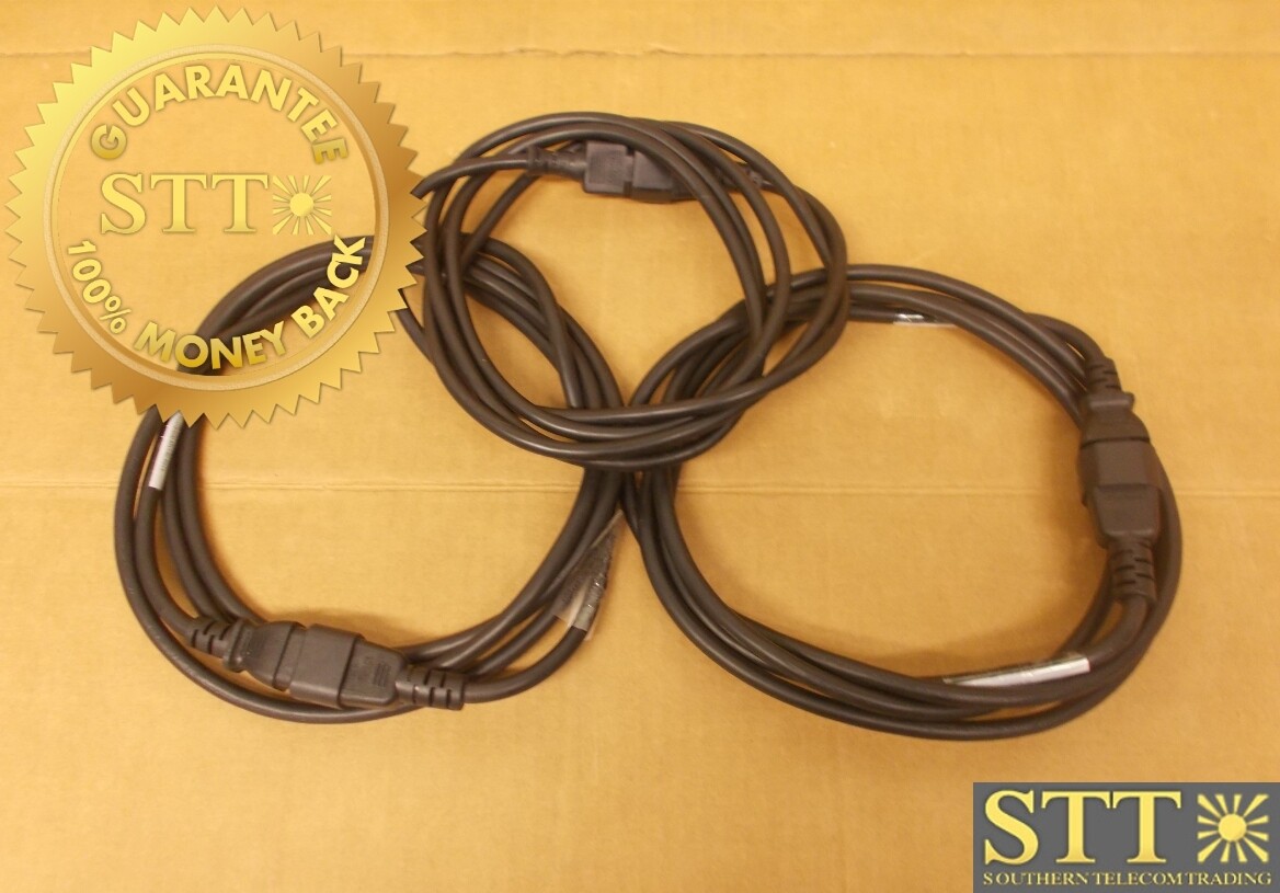 PFC1418E96 POWERFIG POWER CORD IEC320 C14/C13 CONN 8FT 10A/250V 18/3 SJT BLACK (LOT OF 3) - NEW - 90 - DAY WARRANTY