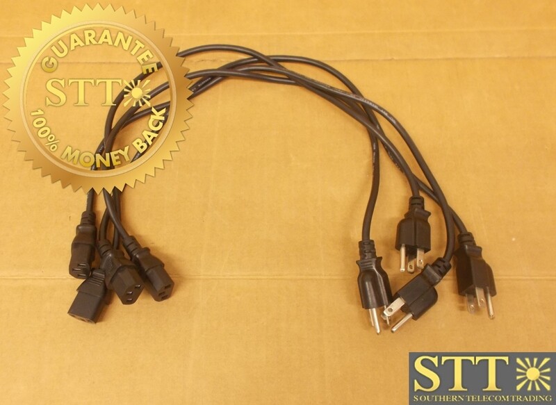 POWERFIG POWER CORD 2FT NEMA 5-15 TO IEC320 C13 10A/125V 18/3 SJT BLACK ( LOT OF 4 ) - NEW - 90 - DAY WARRANTY