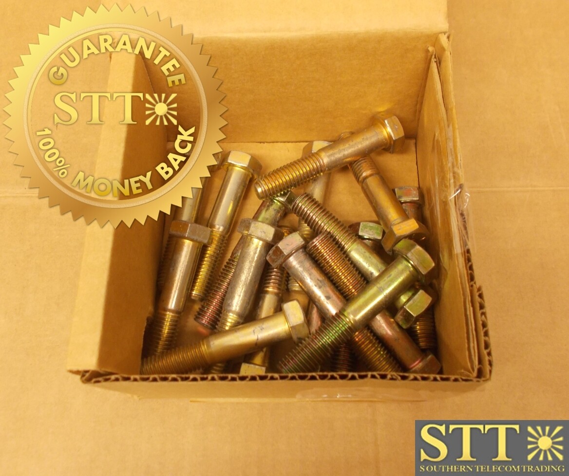 HEXCAP-3.5-5/8-11-G8-ZY HEX CAP BOLT 3.5 INCH 5/8-11 THREAD GRADE 8 ZINC YELLOW ( LOT OF 17 ) - NEW - 90 - DAY WARRANTY