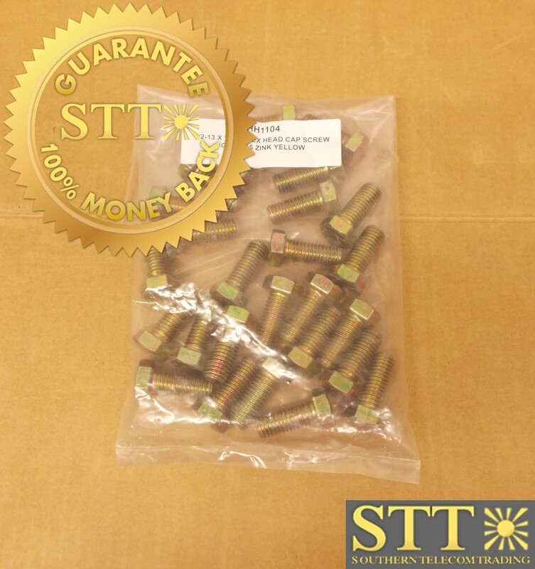 HH1104 CENTRAL STEEL 1/2-13 X 1-1/4&quot; HEX HEAD CAP BOLT GRADE 5 ZINC YELLOW  (LOT OF 26) - NEW - 90 - DAY WARRANTY