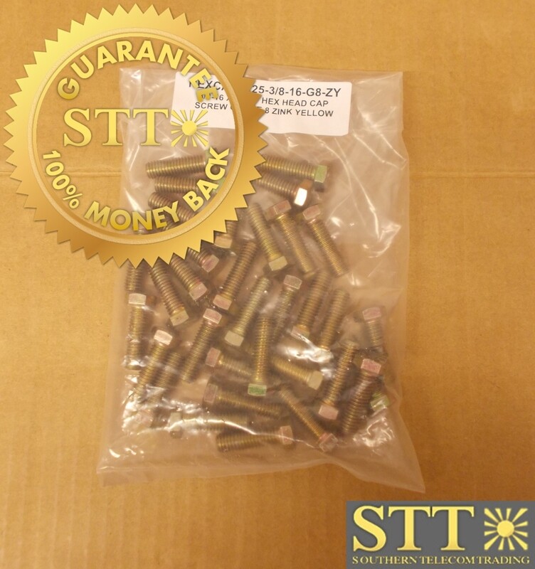 HEXCAP-1.25-3/8-16-G8-ZY 3/8-16 X 1.25 INCH HEX HEAD CAP BOLT GRADE 8 ZINC YELLOW ( LOT OF 33 ) - NEW - 90 - DAY WARRANTY