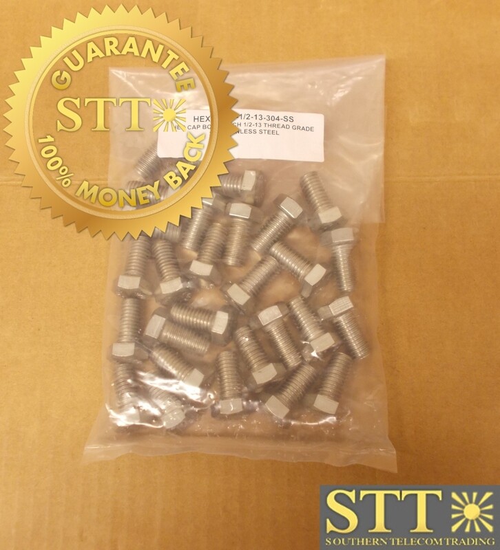 HEXCAP-1-1/2-13-304-SS HEX CAP BOLT 1 INCH 1/2-13 THREAD GRADE 304 STAINLESS STEEL ( LOT OF 28 ) - NEW - 90 - DAY WARRANTRY