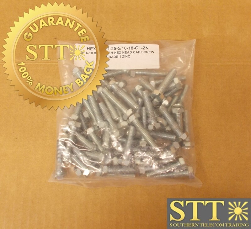 HEXCAP-1.25-5/16-18-G1-ZN 5/16-18 X 1.25 INCH HEX HEAD CAP BOLT GRADE 1 ZINC ( LOT OF 59 ) - NEW - 90 - DAY WARRANTY