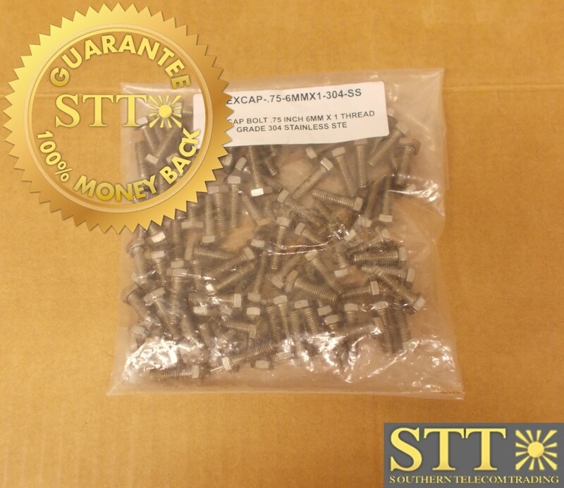 HEXCAP-.75-6MMX1-304-SS HEX CAP BOLT .75 INCH 6MM X 1 THREAD GRADE 304 STAINLESS STEEL ( LOT OF 119) - NEW - 90 - DAY WARRANTY