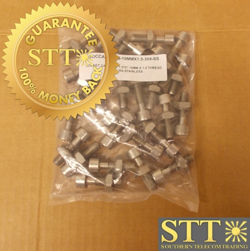 SOCCAP-1.375-10MMX1.5-304-SS SOCKET CAP BOLT 1.375&quot; 10MM X 1.5 THREAD GRADE 304 STAINLESS (LOT OF 26) - NEW - 90 - DAY WARRANTY