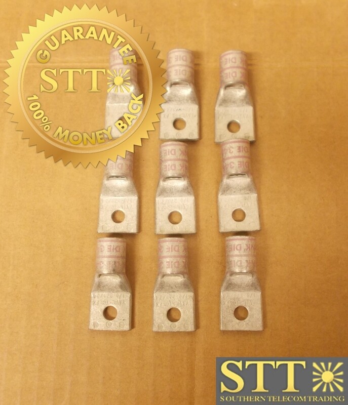 YAV25LTC14FX BURNDY POWER LUG SINGLE HOLE 1/4 STUD 1/0 275/24 PINK  (LOT OF 9) - NEW - 90 - DAY WARRANTY