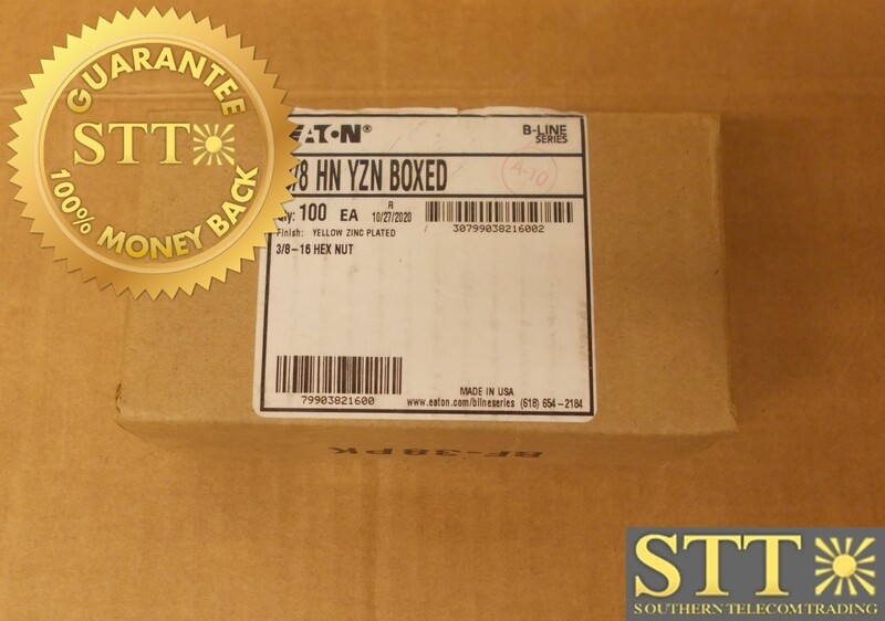 3/8-HN-YZN-BOXED B-LINE HEX NUT 3/8&quot;-16 THREAD YELLOW ZINC BOX OF 100 - NEW - 90 -DAY WARRANTY
SKU #79903821600