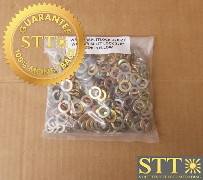 WASHER SPLIT LOCK 3/8&quot; ZINC YELLOW ( LOT OF 212 ) - NEW - 90 - DAY WARRANTY