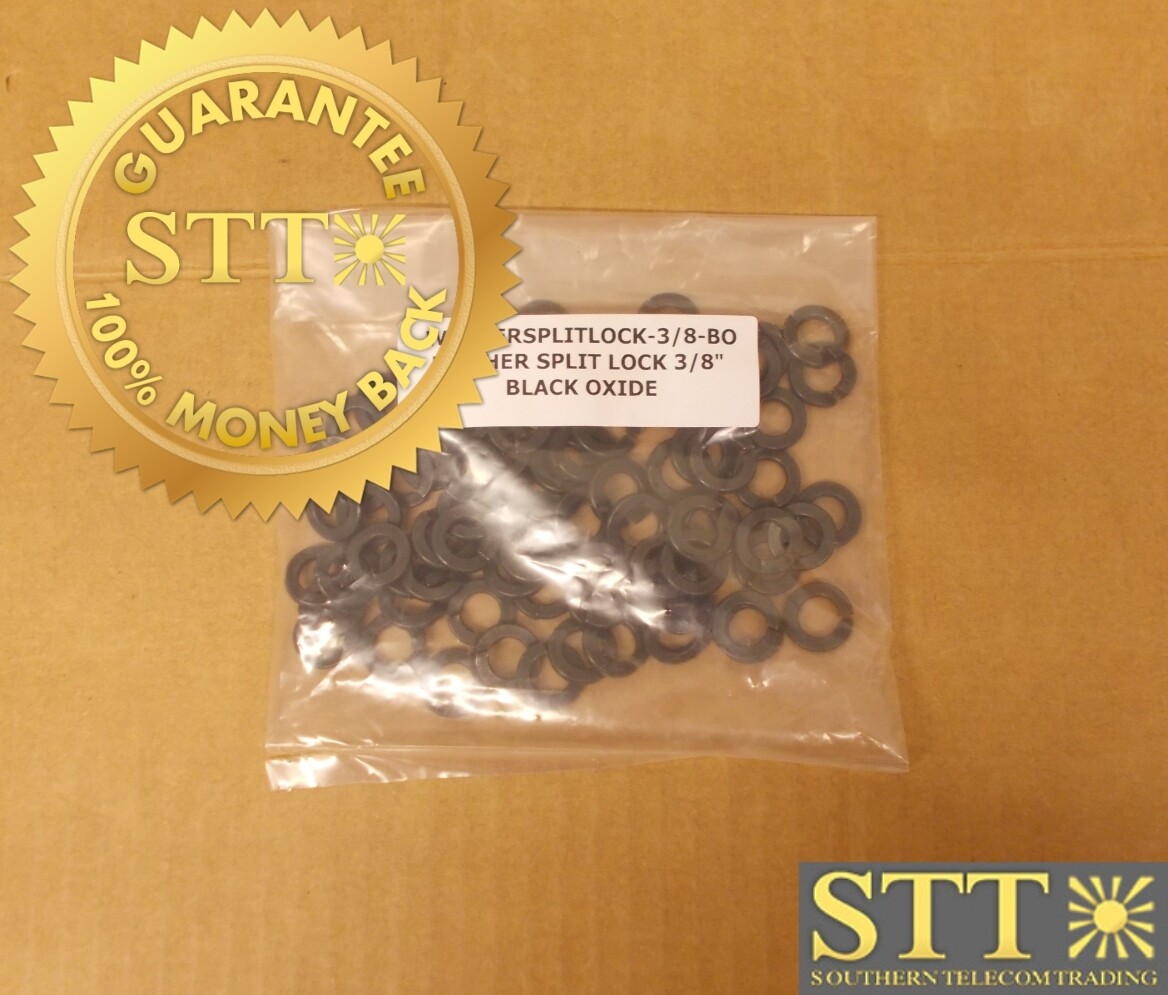 WASHER SPLIT LOCK 3/8&quot; BLACK OXIDE. WASHERSPLITLOCK-3/8-BO ( LOT OF 75 ) - NEW - 90 - DAY WARRANTY