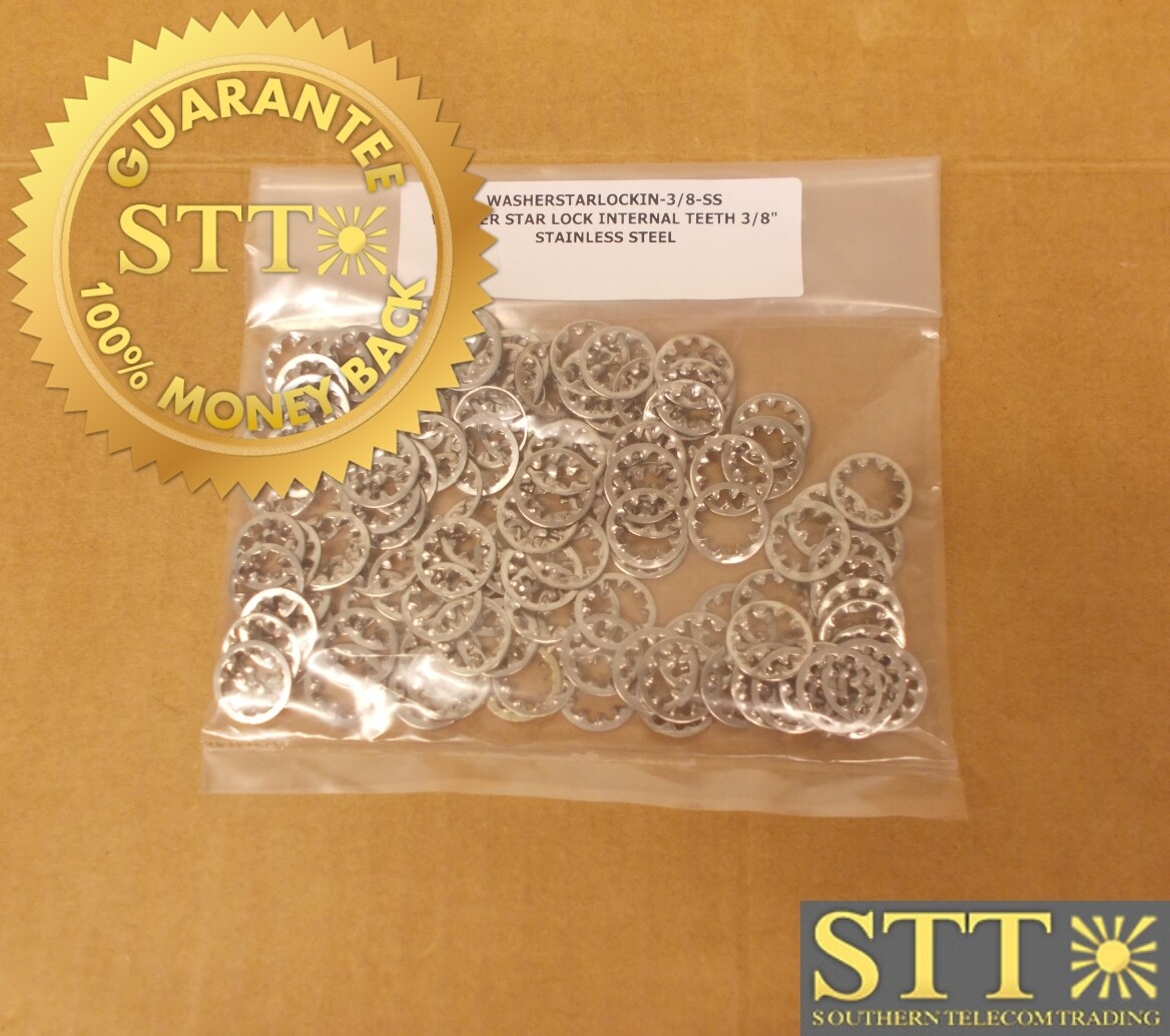 WASHER STAR LOCK INTERNAL TEETH 3/8&quot; STAINLESS STEEL. WASHERSTARLOCKIN-3/8-SS ( LOT OF 122 ) - NEW - 90 - DAY WARRANTY