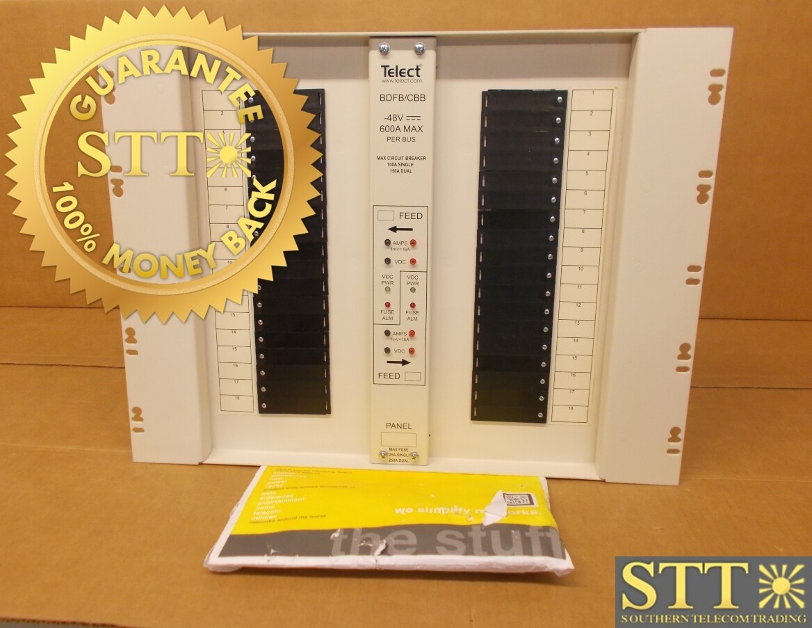 007-0001-2600 TELECT 600A 48V DUAL FEED BATTERY DIST BREAKER PANEL 18 POS 10RU - NEW - 90 - DAY WARRANTY