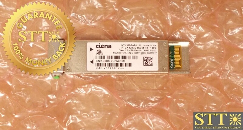 NTK589GAE6 CIENA MULTIRATE 1546.12-1548.91 50GHZ DWDM XFP FTLX4213C3C355N2 WOTRBB1KAA - USED - 90 - DAY WARRANTY