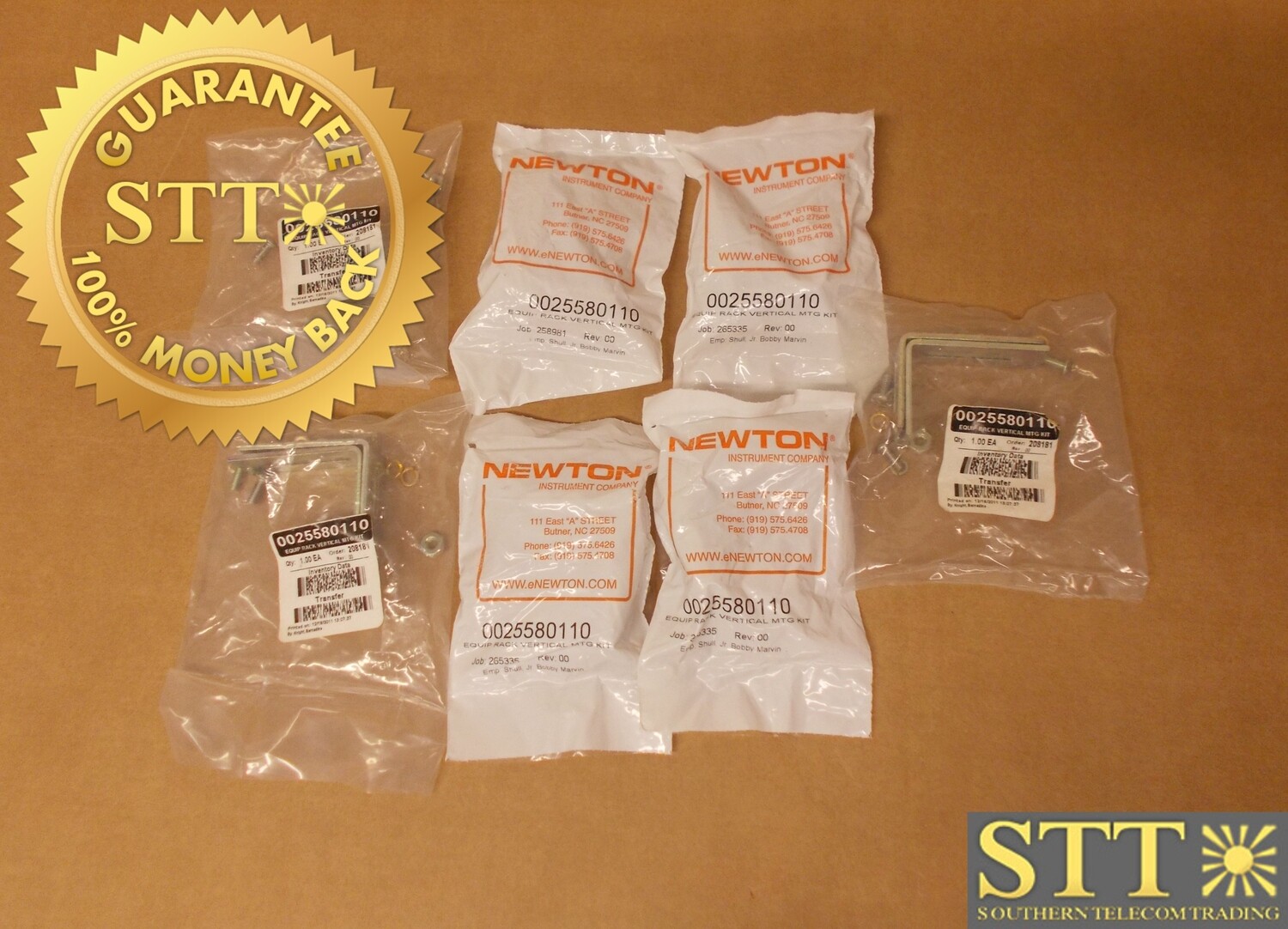 0025580110 NEWTON EQUIP RACK VERTICAL MTG KIT 2X2 ( LOT OF 7 ) NEW - 90 - DAY WARRANTY