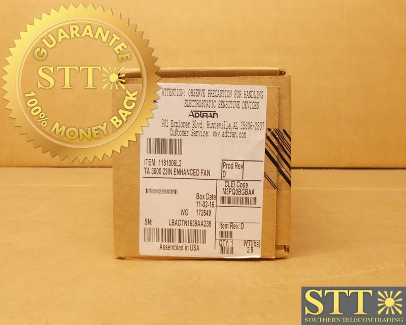 1181006L2 ADTRAN TA3000 ENHANCED FAN MODULE 23 INCH M3PQ0BGBAA NEW - 90 DAY WARRANTY