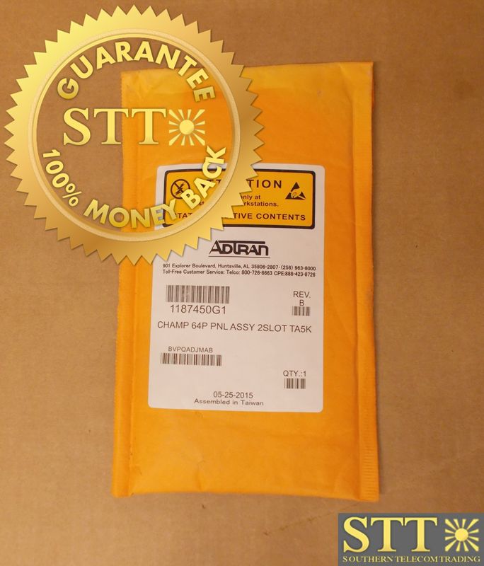 1187450G1 ADTRAN TA5000 CHAMP 64-PIN PUSH THROUGH PANEL ASSEMBLY 2SLOT BVPQADJMAB NEW - 90 - DAY WARRANTY