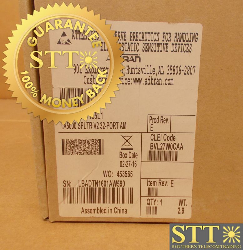 1187125L1 ADTRAN SPLITTER V2 32-PORT AM BVL27W0CAA NEW - 90 - DAY WARRANTY