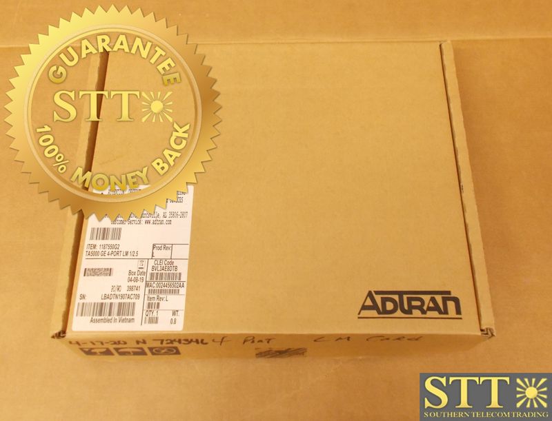 1187550G2 ADTRAN TA5000 4-PORT GBE PRNCD LINE MODULE BVL3AE8DTB NEW - 90 - DAY WARRANTY