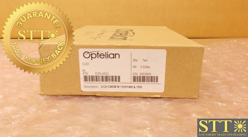 1025-4500 OPTELIAN LIGHTGAIN OPTICAL MODULE 2-CH CWDM W 1310/1490 &amp; 1550 NEW - 90 - DAY WARRANTY