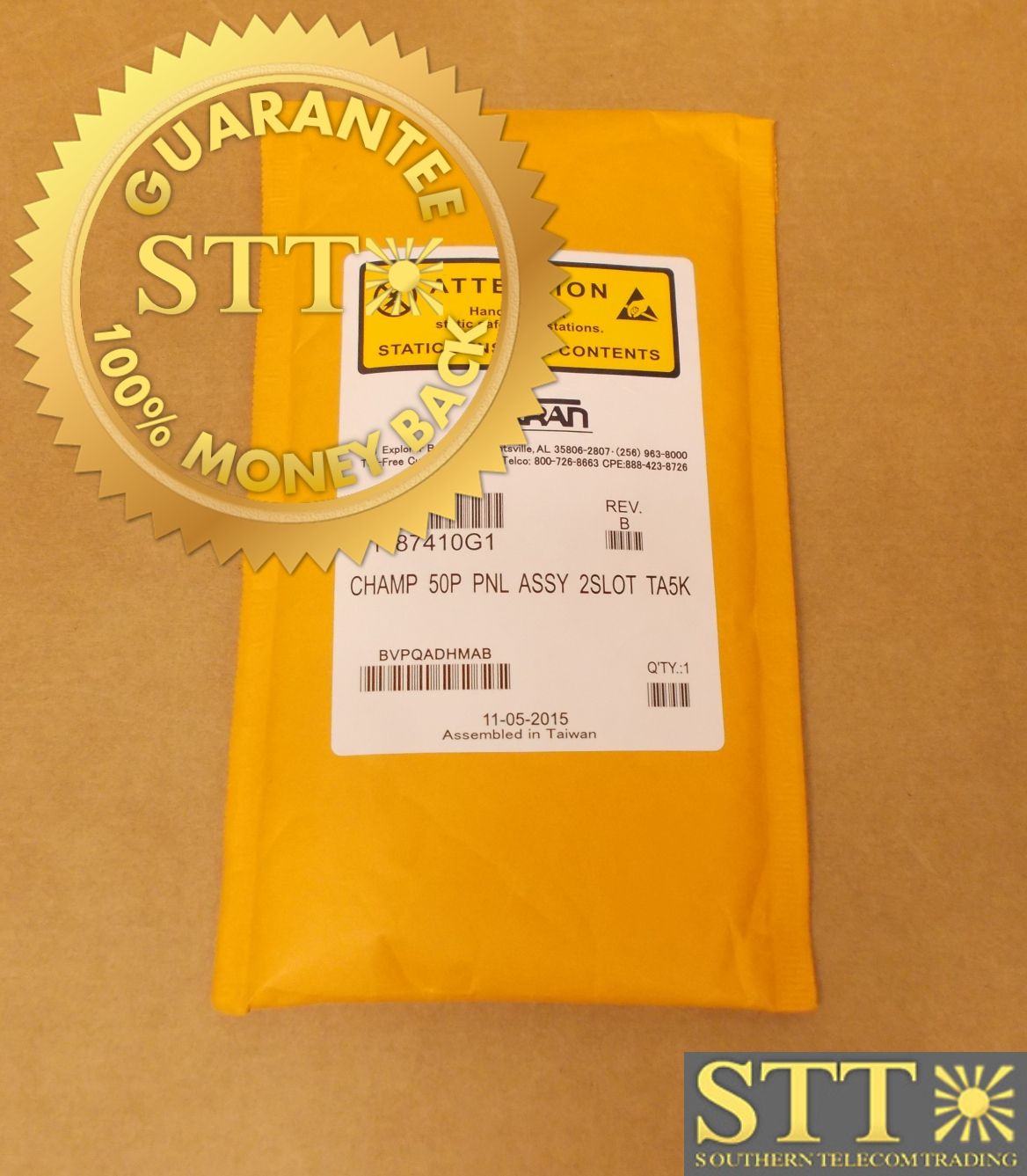 1187410G1 ADTRAN TA5000 AMI02-CH50 PUSH THROUGH PANEL ASSEMBLY BVPQADHMAB - NEW - 90 - DAY WARRANTY