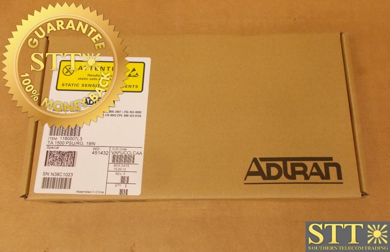 1180007L3 ADTRAN TA1500 PSU/RG 19IN POWER MODULE VAPUCCLCAA - NEW - 90 - DAY WARRANTY