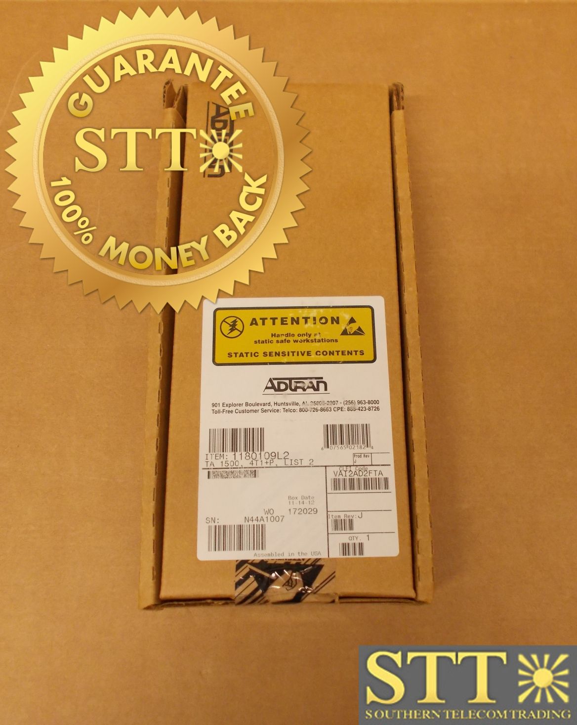 1180109L2 ADTRAN TA1500 QUAD LINE INTERFACE UNIT 4T1+P LIST 2 VAI2AD2FTA - NEW - 90 - DAY WARRANTY