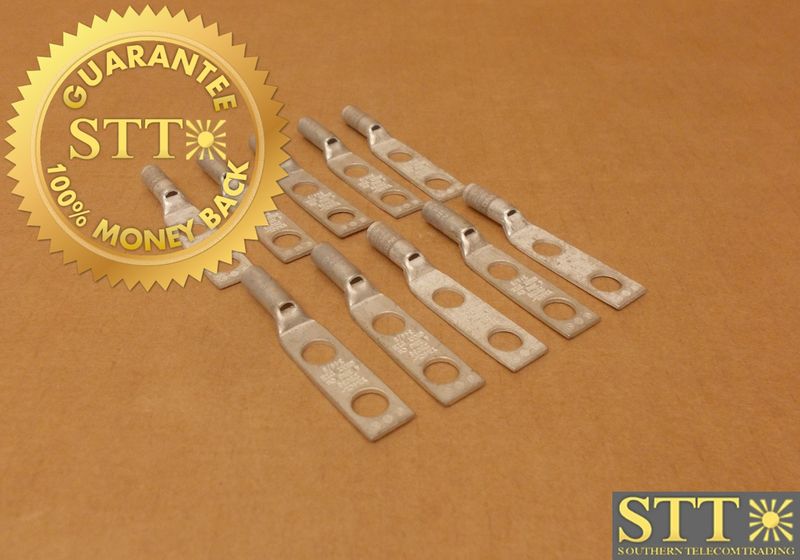 YA4CL2TC38 BURNDY COMP LUG 3/8&quot; STUDE 2 HOLE 1&quot; HOLE SPACING (LOT OF 10) - NEW - 90 - DAY WARRANTY
