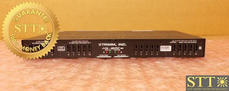 7072101501 TRIMM 10/10 GMT FUSE PANEL XP -/+24-48V DC 15A MAX 125A PER BUSS PWPYAC7RRA - NEW - 90 - DAY WARRANTY