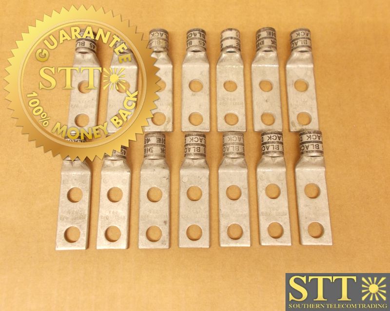 54210 THOMAS &amp; BETTS TWO HOLE COMP LUG 3/8&quot; BOLT SIZE 1&quot; HOLE SPACING (LOT OF 14) NEW - 90 - DAY WARRANTY