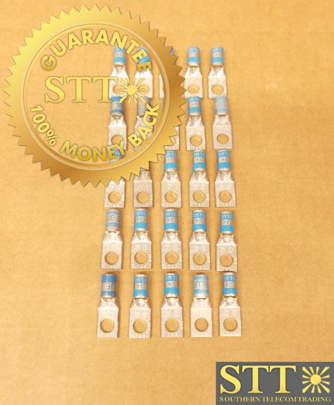 54105 THOMAS &amp; BETTS ONE HOLE LUG SB #6 AWG 1/4&quot; BOLT BLUE 24 ( LOT OF 25 ) NEW - 90 - DAY WARRANTY