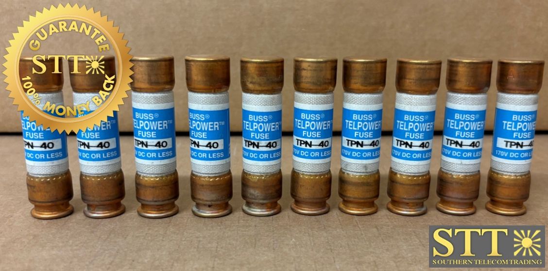 TPN-40 BUSSMAN TELPOWER FUSE 40AMP 170VDC (LOT OF 10) - NEW - 90-DAY WARRANTY
