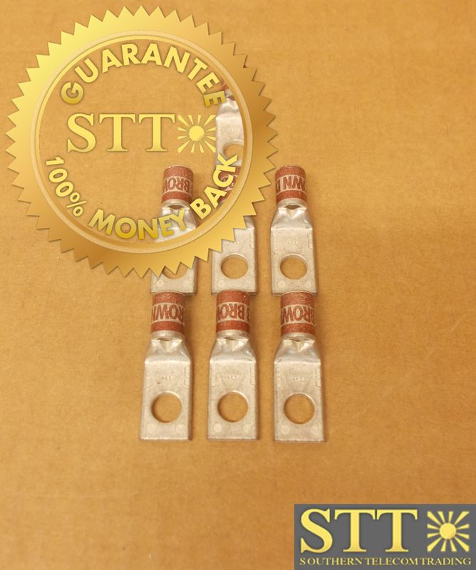 54142-TB THOMAS&amp;BETTS ONE HOLE COMP LUG 5/16&quot; BOLT SIZE BROWN (LOT OF 7 ) NEW - 90 - DAY WARRANTY