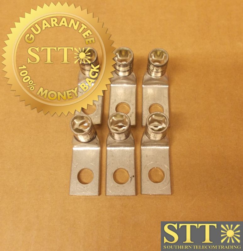 54110UB THOMASBETT  ONE HOLE LUG 90 DEG 3/8&quot; BOLT SIZE BLACK ( LOT OF 6 ) NEW - 90 - DAY WARRANTY