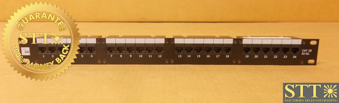 ADCPP24505 ADC RJ45 COUPLER PANEL, CAT5E, 24 PORTS, 1U, BLACK - USED - 90 - DAY WARRANTY