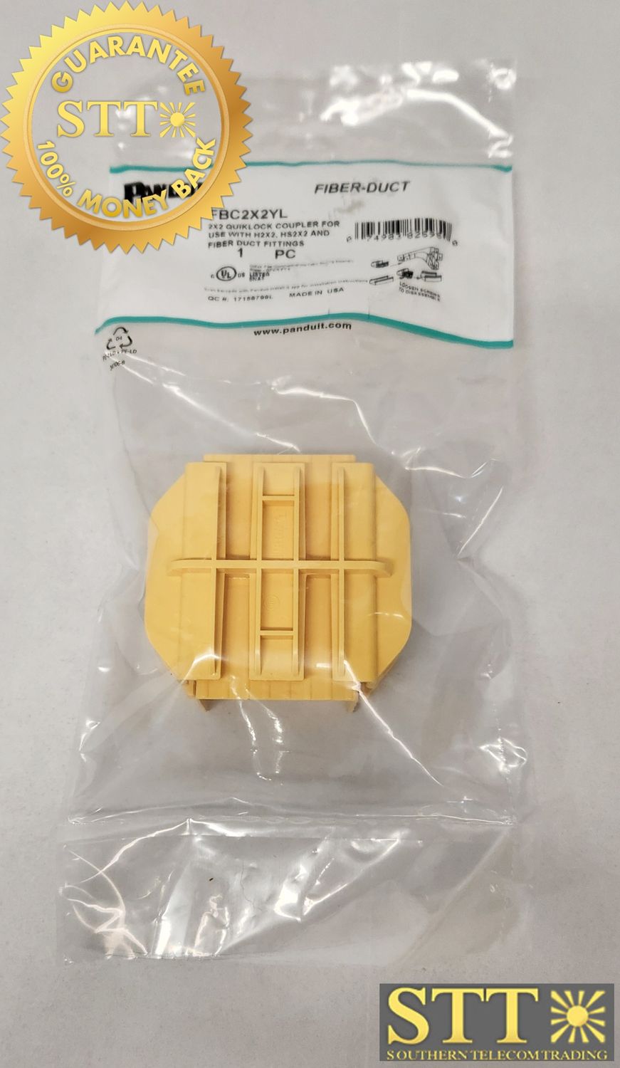 FBC2X2YL PANDUIT 2X2 QUICK LOCK COUPLER YELLOW - NEW - 90 - DAY WARRANTY