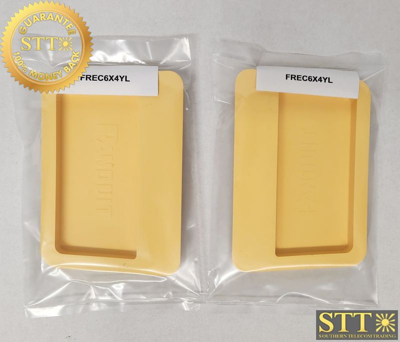 FREC6X4YL PANDUIT FIBERRUNNER 6X4 END CAP FITTING YELLOW (LOT  OF 2) - USED - 90 - DAY WARRANTY