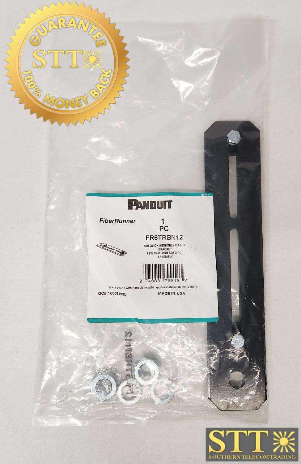 FR6TRBN12 PANDUIT FIBERRUNNER 6&quot; QUICK ASSEMBLY KIT FOR NEW THREADED ROD 1/2&quot; - NEW - 90 - DAY WARRANTY