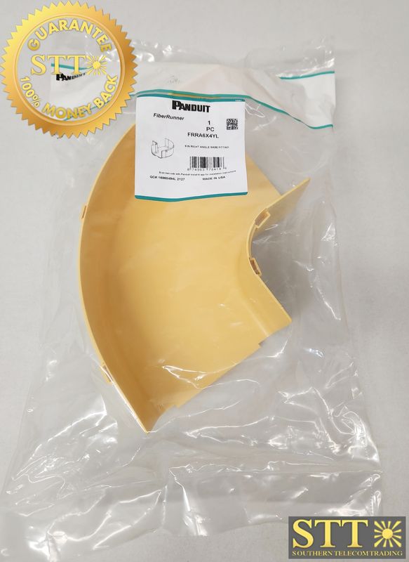 FRRA6X4YL PANDUIT FIBERRUNNER 6&quot; RIGHT ANGLE BASE FITTING  YELLOW - NEW - 90-DAY WARRANTY