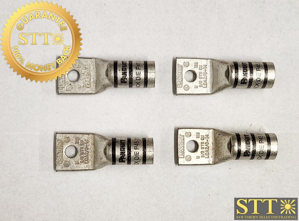 LCA2/0-14-1 PANDUIT PAN-LUG COMP LUG TIN PLT COPPER STRT 1  1/4&quot; STUD (LOT OF 4) - NEW - 90 - DAY WARRANTY