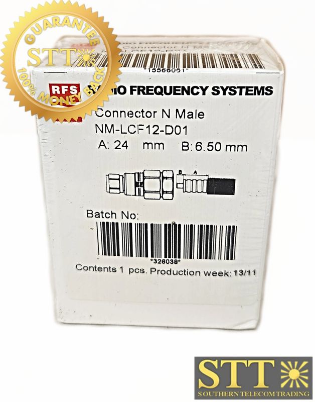 NM-LCF12-D01 RFS N MALE CONNECTOR FOR 1/2&quot; COAXIAL CABLE - NEW - 90 - DAY WARRANTY