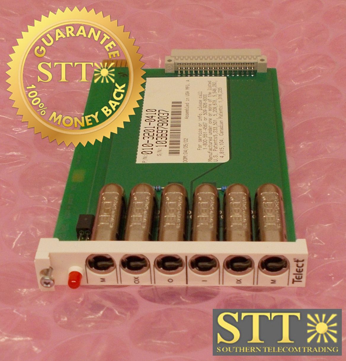 010-3201-0410 TELECT DSX-3 BB 6-PORT MODULE T3PQARC2AA REFURBISHED - 90 DAY WARRANTY