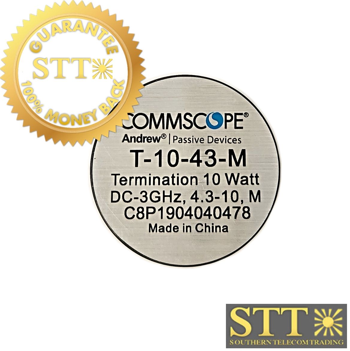 T-10-43-M COMMSCOPE TERMINATION 10WATT DC-3GHZ 4.3-10 MALE- NEW - 90 - DAY WARRANTY