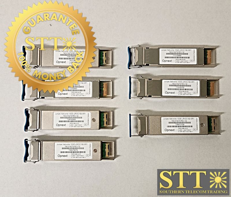 740-014279 JUNIPER (OPNEXT) T640 XFP 10G SR1 10KM TRANSCEIVER IPU2AJRRTB (LOT OF 7) REFURBISHED - 90 DAY WARRANTY