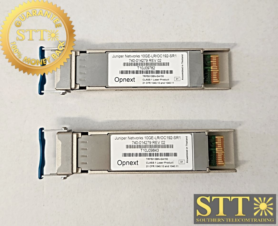 740-014279 JUNIPER (OPNEXT) T640 XFP 10G SR1 10KM TRANSCEIVER IPU2AJRRTB (LOT OF 2) REFURBISHED - 90 DAY WARRANTY