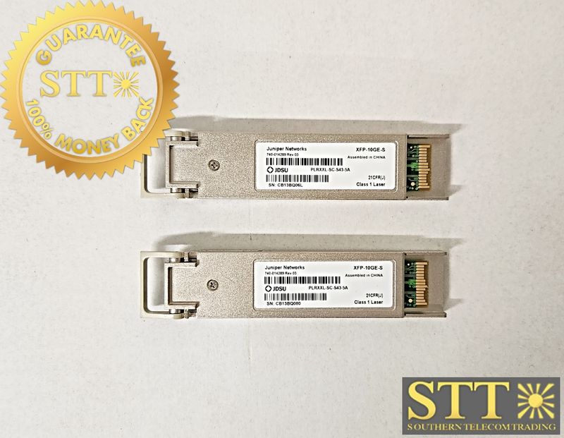 740-014289 JUNIPER (JDSU) 10GE XFP TRANSCEIVER 10GBASE-SR (LOT OF 2) REFURBISHED - 90 DAY WARRANTY