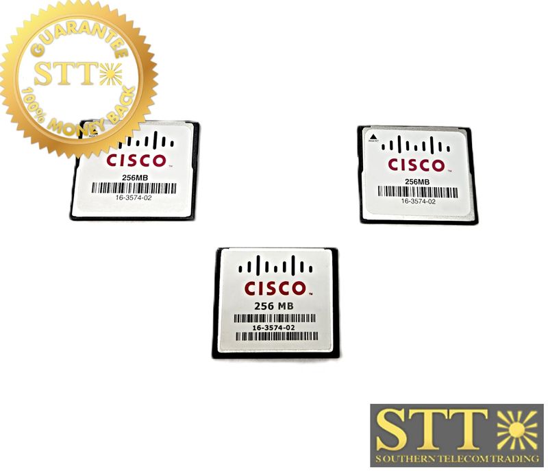 16-3574-02 CISCO 256MB COMPACT FLASH MEMORY CARD (LOT OF 3) REFURBISHED - 90 DAY WARRANTY