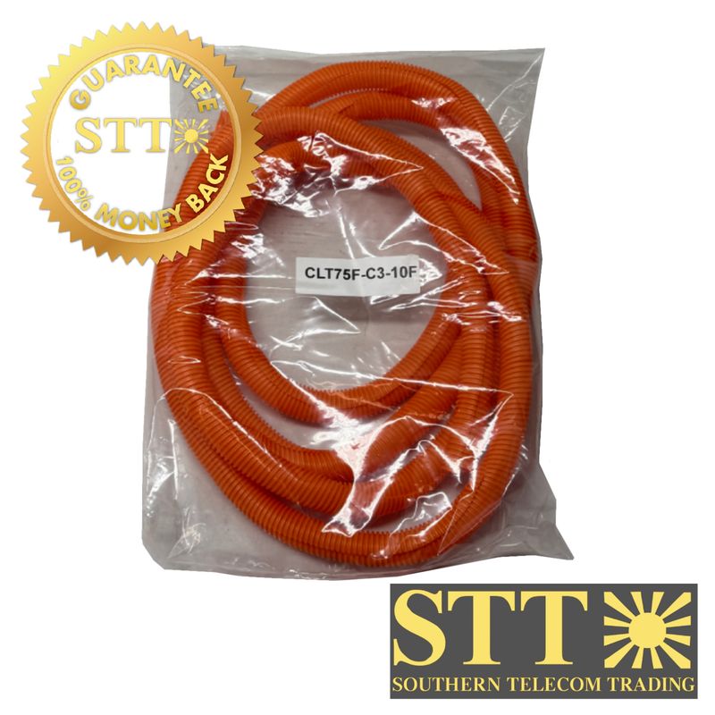 CLT75F-C3-10F PANDUIT CORRUGATED LOOM TUBING SLIT WALL .75&quot; X 10&#39; ORANGE NEW - 1 YEAR WARRANTY