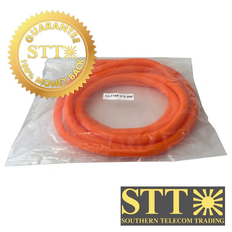 CLT75F-C3-20F PANDUIT CORRUGATED LOOM TUBING SLIT WALL .75&quot; X 20&#39; ORANGE NEW - 1 YEAR WARRANTY