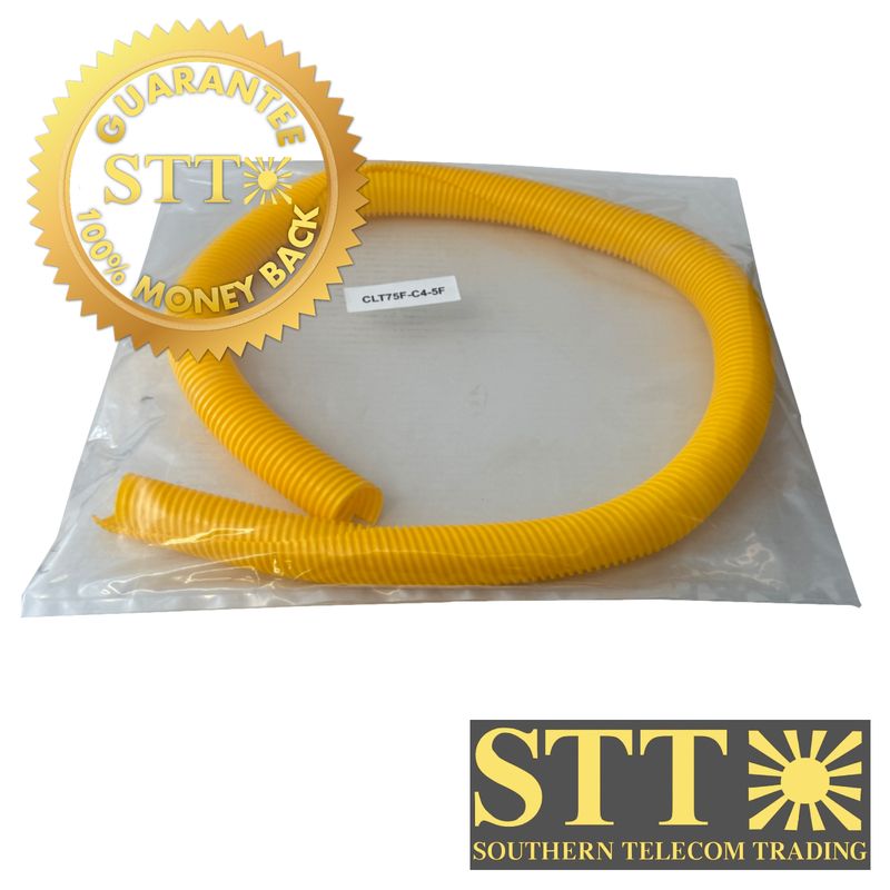 CLT75F-C4-5F PANDUIT CORRUGATED LOOM TUBING SLIT WALL 1&quot; X 5&#39; YELLOW NEW - 1 YEAR WARRANTY